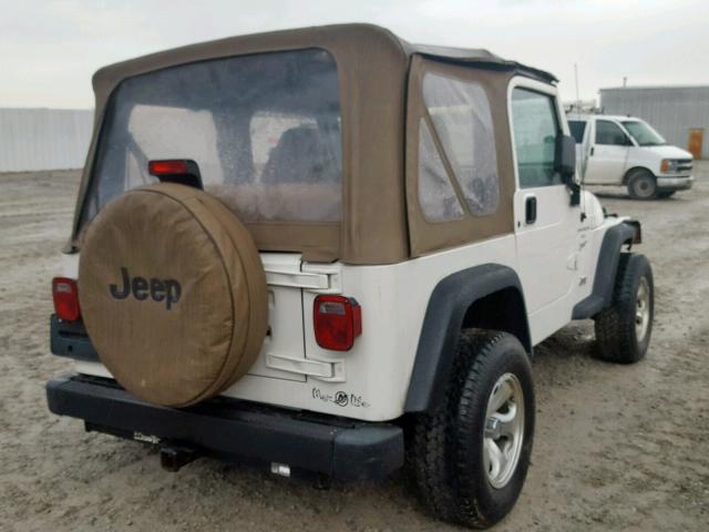 1J4FA49S21P343804 - 2001 JEEP WRANGLER / WHITE photo 4