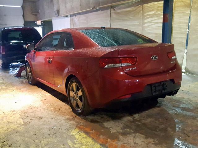 KNAFU6A22A5278241 - 2010 KIA FORTE EX RED photo 3