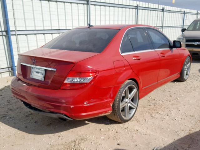 WDDGF56X38F134451 - 2008 MERCEDES-BENZ C 350 RED photo 4