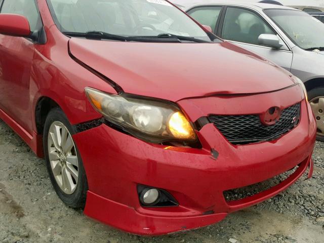 2T1BU40E69C104379 - 2009 TOYOTA COROLLA BA RED photo 9