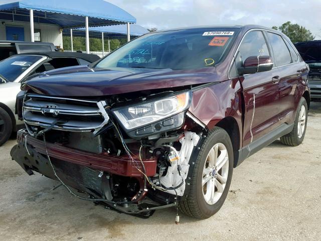 2FMPK3J8XHBC69305 - 2017 FORD EDGE SEL MAROON photo 2