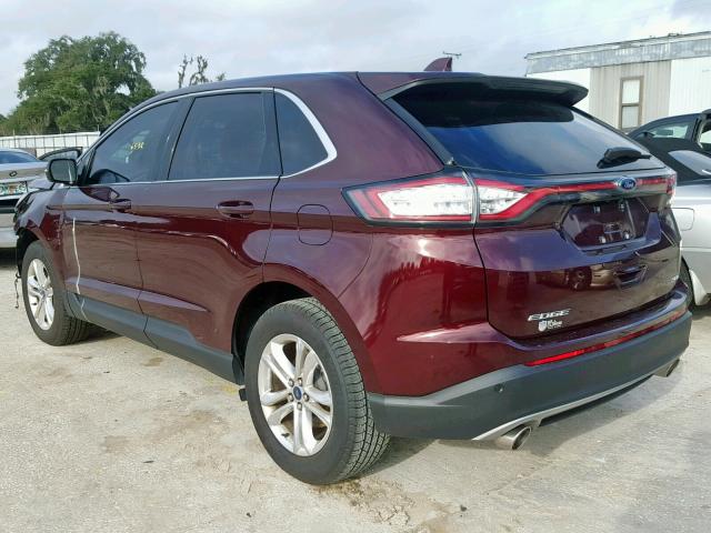 2FMPK3J8XHBC69305 - 2017 FORD EDGE SEL MAROON photo 3