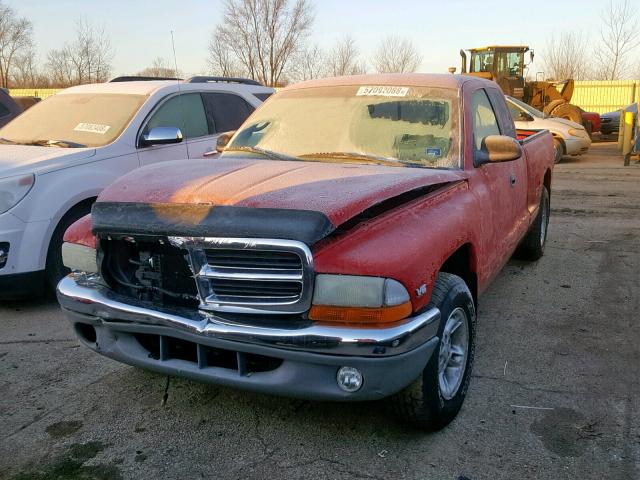 1B7GL22X7YS550212 - 2000 DODGE DAKOTA RED photo 2