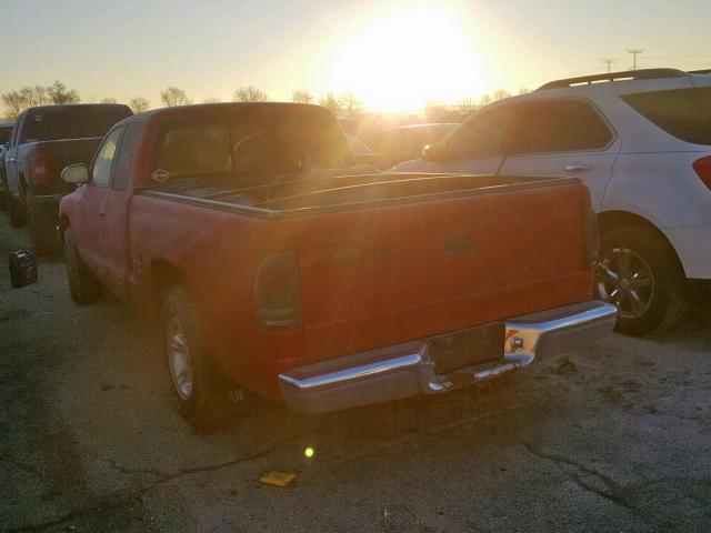 1B7GL22X7YS550212 - 2000 DODGE DAKOTA RED photo 3