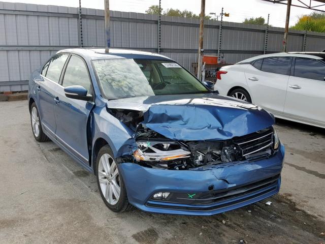 3VWL17AJ9HM274832 - 2017 VOLKSWAGEN JETTA SEL BLUE photo 1