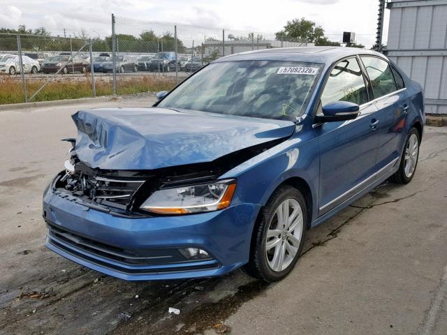 3VWL17AJ9HM274832 - 2017 VOLKSWAGEN JETTA SEL BLUE photo 2