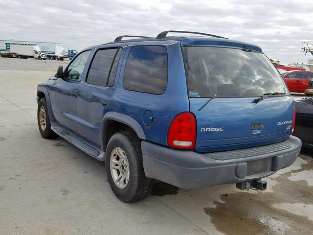 1D4HR38N83F542395 - 2003 DODGE DURANGO SP BLUE photo 3