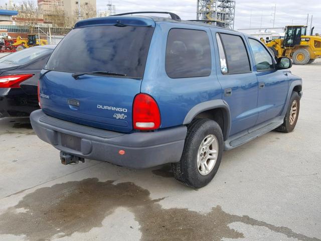 1D4HR38N83F542395 - 2003 DODGE DURANGO SP BLUE photo 4