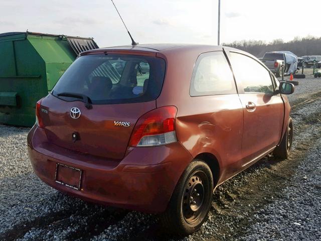 JTDJT903495267345 - 2009 TOYOTA YARIS MAROON photo 4