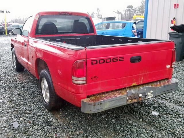 1B7FL26PXVS194257 - 1997 DODGE DAKOTA RED photo 3