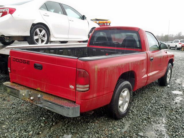 1B7FL26PXVS194257 - 1997 DODGE DAKOTA RED photo 4