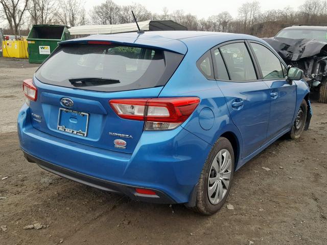 4S3GTAA67K3702123 - 2019 SUBARU IMPREZA BLUE photo 4