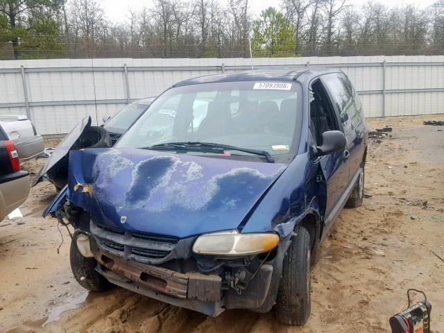 2B4FP25B3YR703926 - 2000 DODGE CARAVAN BLUE photo 2