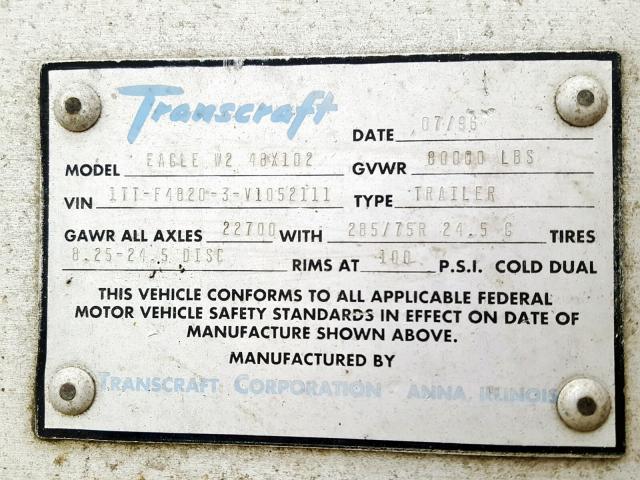 1TTF48203V1052111 - 1997 OTHER TRAILER SILVER photo 10