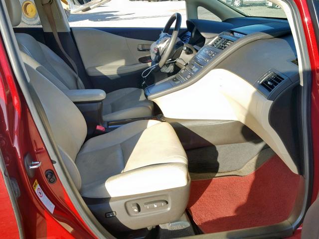 JTHBB1BA4A2015829 - 2010 LEXUS HS 250H RED photo 5