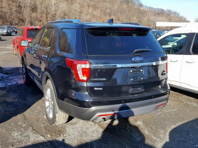 1FM5K8F87HGC92949 - 2017 FORD EXPLORER L BLACK photo 3