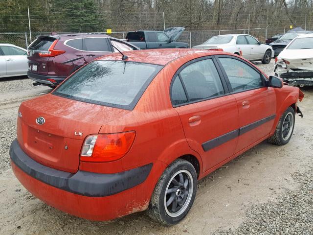 KNADE123766061039 - 2006 KIA RIO RED photo 4