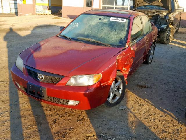 JM1BJ226010417722 - 2001 MAZDA PROTEGE LX RED photo 2