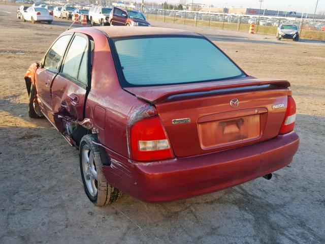 JM1BJ226010417722 - 2001 MAZDA PROTEGE LX RED photo 3