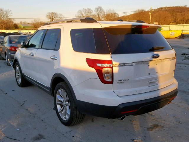 1FM5K8F85DGA53197 - 2013 FORD EXPLORER L WHITE photo 3