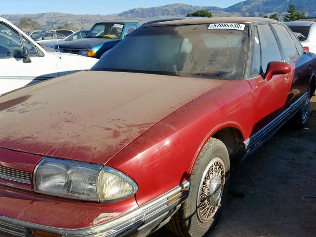 1G3HY53L9NH325544 - 1992 OLDSMOBILE 88 ROYALE BURGUNDY photo 2