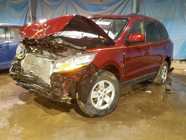 5NMSG13D09H310834 - 2009 HYUNDAI SANTA FE G MAROON photo 2