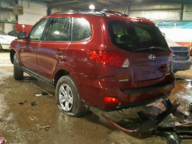 5NMSG13D09H310834 - 2009 HYUNDAI SANTA FE G MAROON photo 3