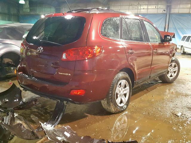 5NMSG13D09H310834 - 2009 HYUNDAI SANTA FE G MAROON photo 4