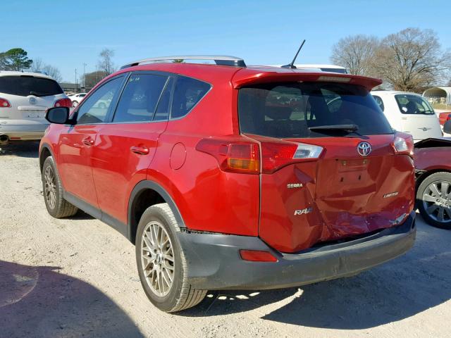 JTMYFREV5ED028970 - 2014 TOYOTA RAV4 LIMIT RED photo 3