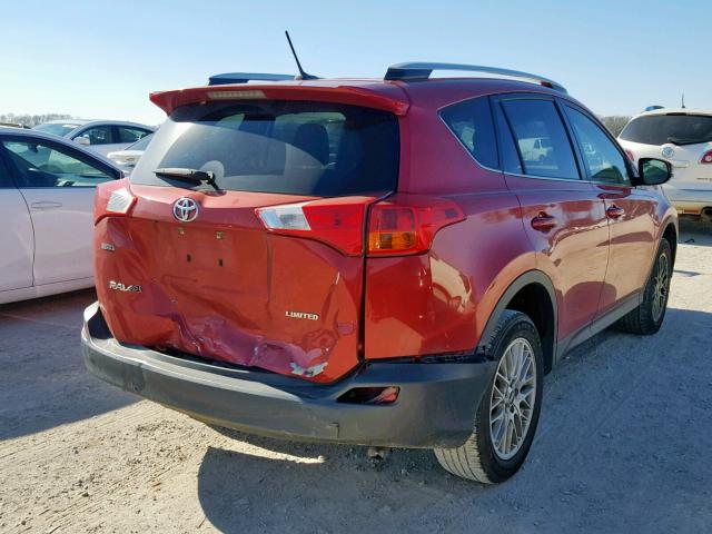 JTMYFREV5ED028970 - 2014 TOYOTA RAV4 LIMIT RED photo 4