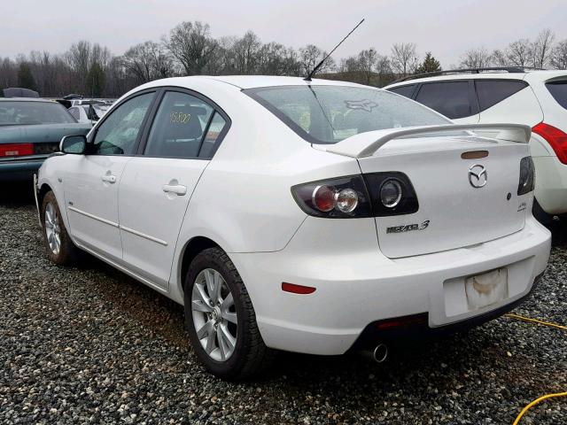 JM1BK323381802723 - 2008 MAZDA 3 S WHITE photo 3