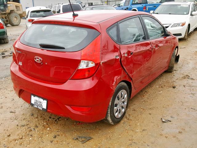 KMHCT5AE9GU239640 - 2016 HYUNDAI ACCENT SE RED photo 4