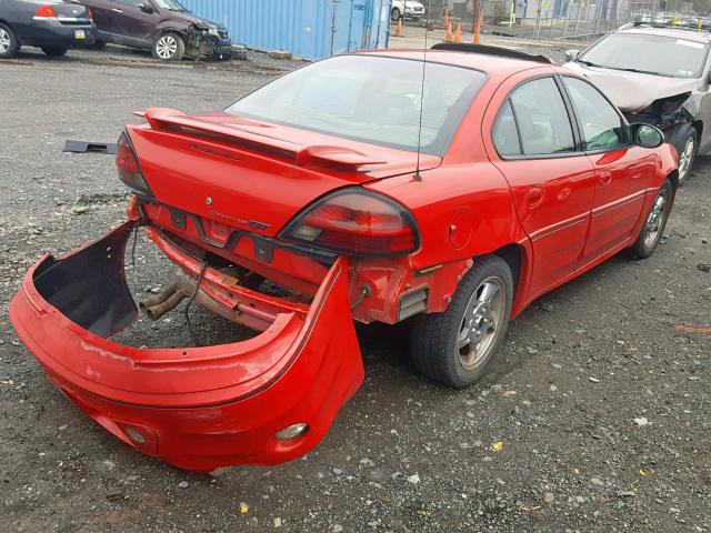 1G2NV52E34C132000 - 2004 PONTIAC GRAND AM G RED photo 4