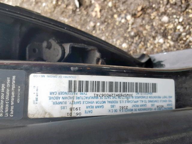 3VWSP69M12M006741 - 2002 VOLKSWAGEN JETTA GLS BLACK photo 10