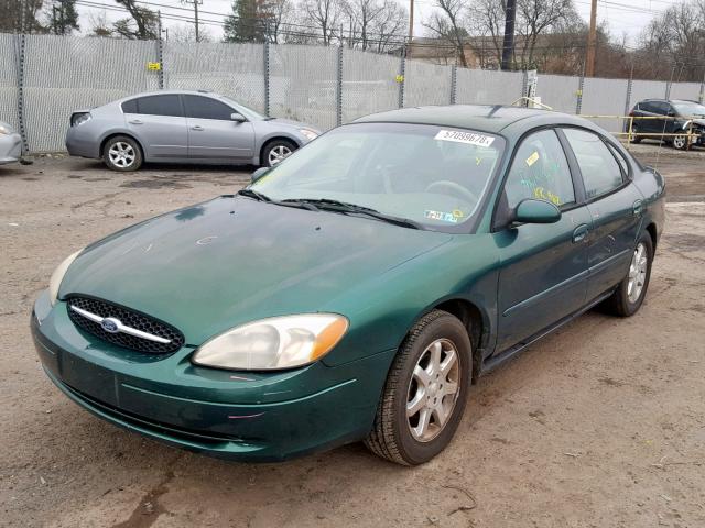 1FAFP55U4YA130535 - 2000 FORD TAURUS SES GREEN photo 2