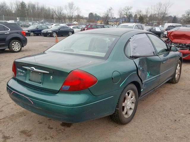 1FAFP55U4YA130535 - 2000 FORD TAURUS SES GREEN photo 4