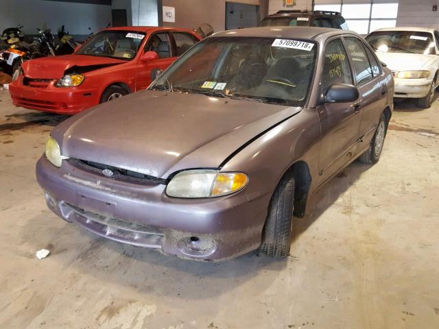 KMHVF24N1WU509338 - 1998 HYUNDAI ACCENT GL PURPLE photo 2