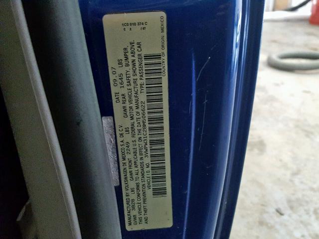 3VWPW31C28M506622 - 2008 VOLKSWAGEN NEW BEETLE Mavi foto 10