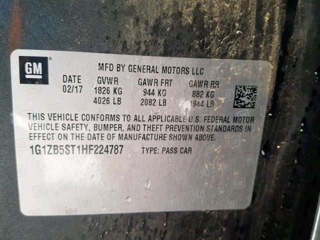 1G1ZB5ST1HF224787 - 2017 CHEVROLET MALIBU LS Boz foto 10