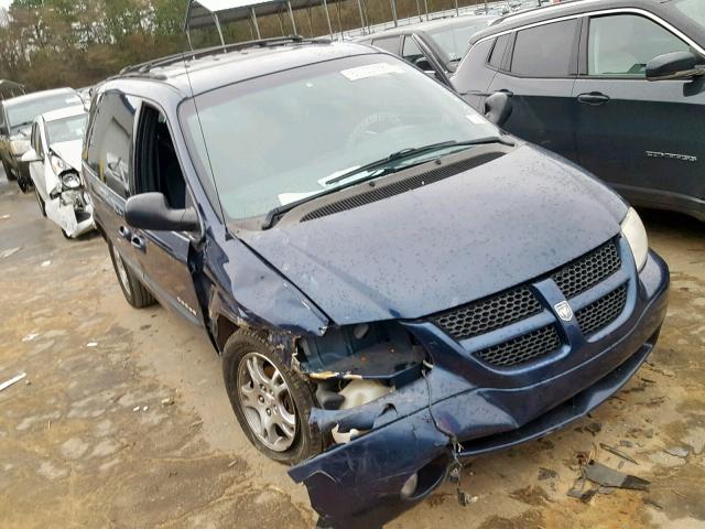 1B4GP45321B195753 - 2001 DODGE CARAVAN SP BLUE photo 1