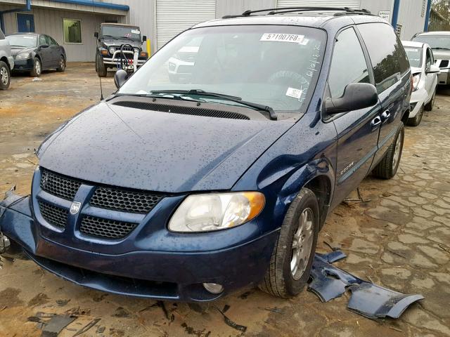 1B4GP45321B195753 - 2001 DODGE CARAVAN SP BLUE photo 2