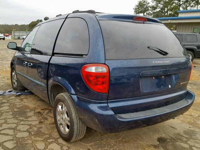 1B4GP45321B195753 - 2001 DODGE CARAVAN SP BLUE photo 3