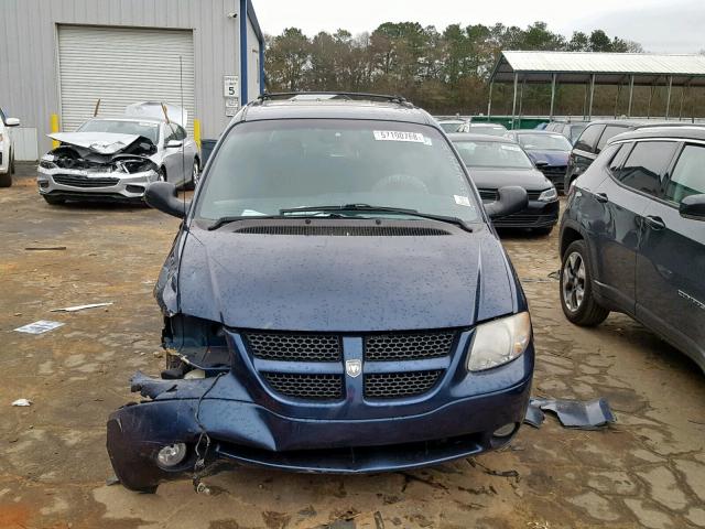 1B4GP45321B195753 - 2001 DODGE CARAVAN SP BLUE photo 9