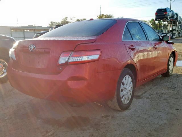 4T1BF3EK4AU521036 - 2010 TOYOTA CAMRY BASE RED photo 4