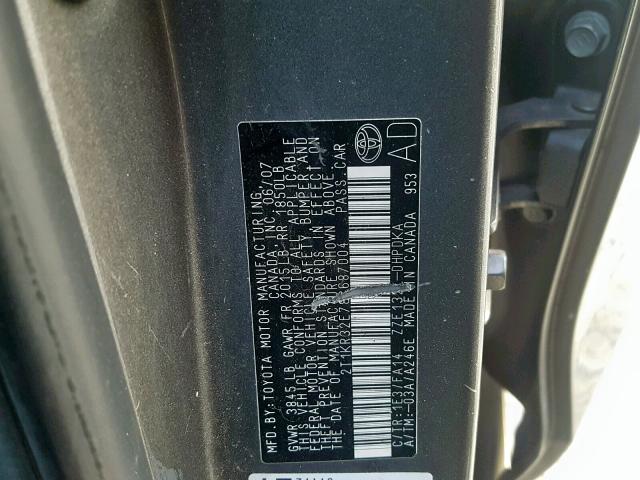 2T1KR32E78C687004 - 2008 TOYOTA MATRIX 灰色 照片 10