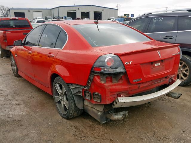 6G2EC57Y89L188159 - 2009 PONTIAC G8 GT RED photo 3