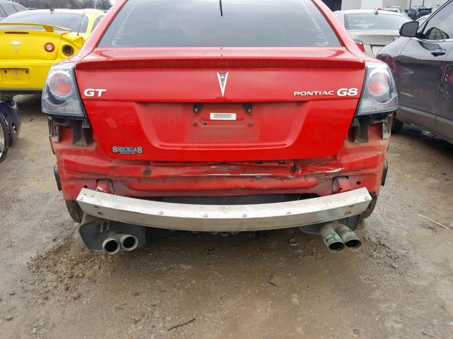 6G2EC57Y89L188159 - 2009 PONTIAC G8 GT RED photo 9