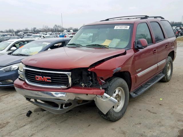 1GKEK13Z42R255995 - 2002 GMC YUKON MAROON photo 2