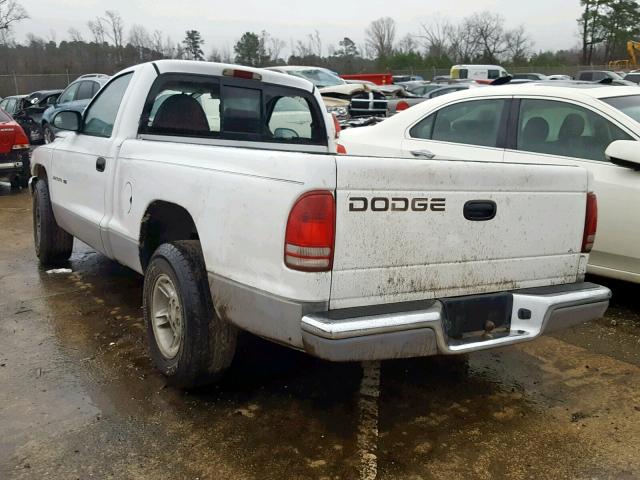 1B7FL26X0WS563905 - 1998 DODGE DAKOTA WHITE photo 3