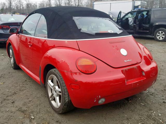 3VWCD31Y55M303459 - 2005 VOLKSWAGEN NEW BEETLE RED photo 3